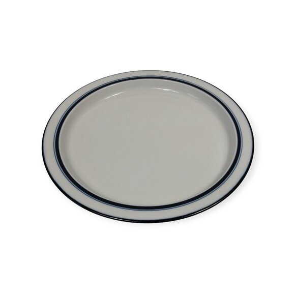 Dansk Bistro White & Blue Ceramic Serving Platter 13" Round Elegant Design - Picture 2 of 5